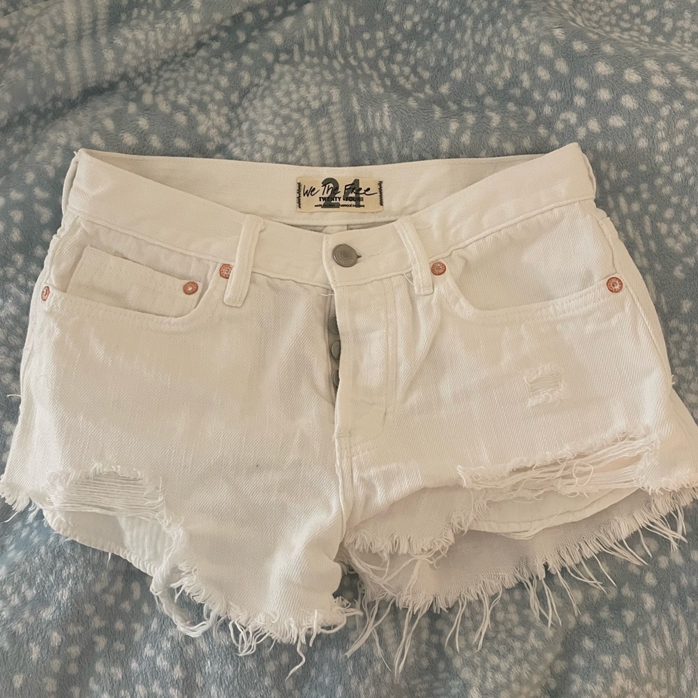 Free people white jean shorts